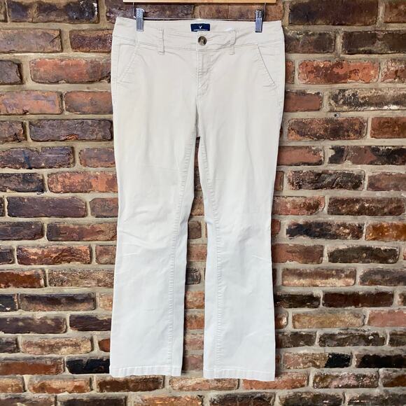 American Eagle Outfitters Beige Stretch Kick Bootcut Pants Women's Size 6 - Picture 2 of 7